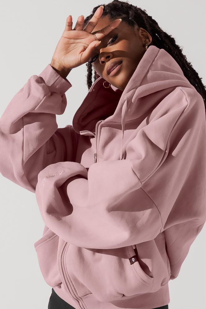 Zip Cloud Hoodie - Blush Product Image