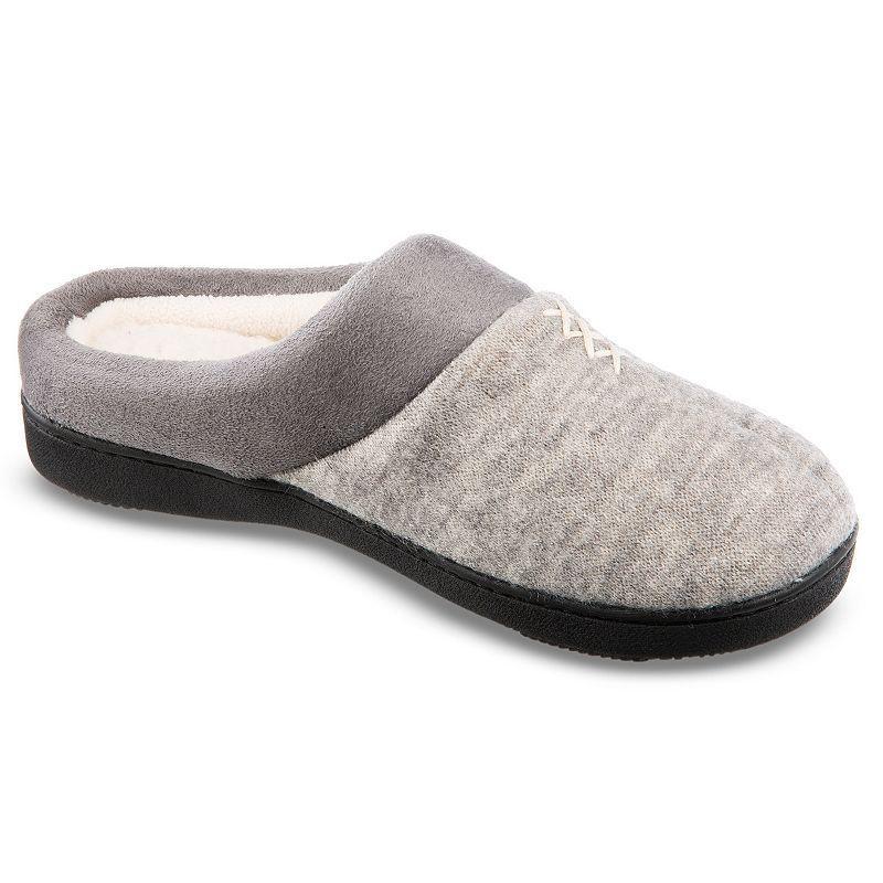 isotoner Marisol Microsuede & Heathered Womens Hoodback Slippers Product Image