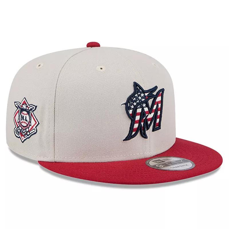 New Era Mens Red Miami Marlins 2024 Fourth of July 9FIFTY Snapback Hat Product Image