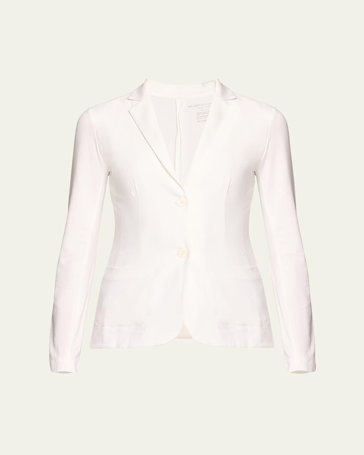 Majestic Filatures Soft Touch Two-Button Blazer (Milk) Women's Clothing Product Image