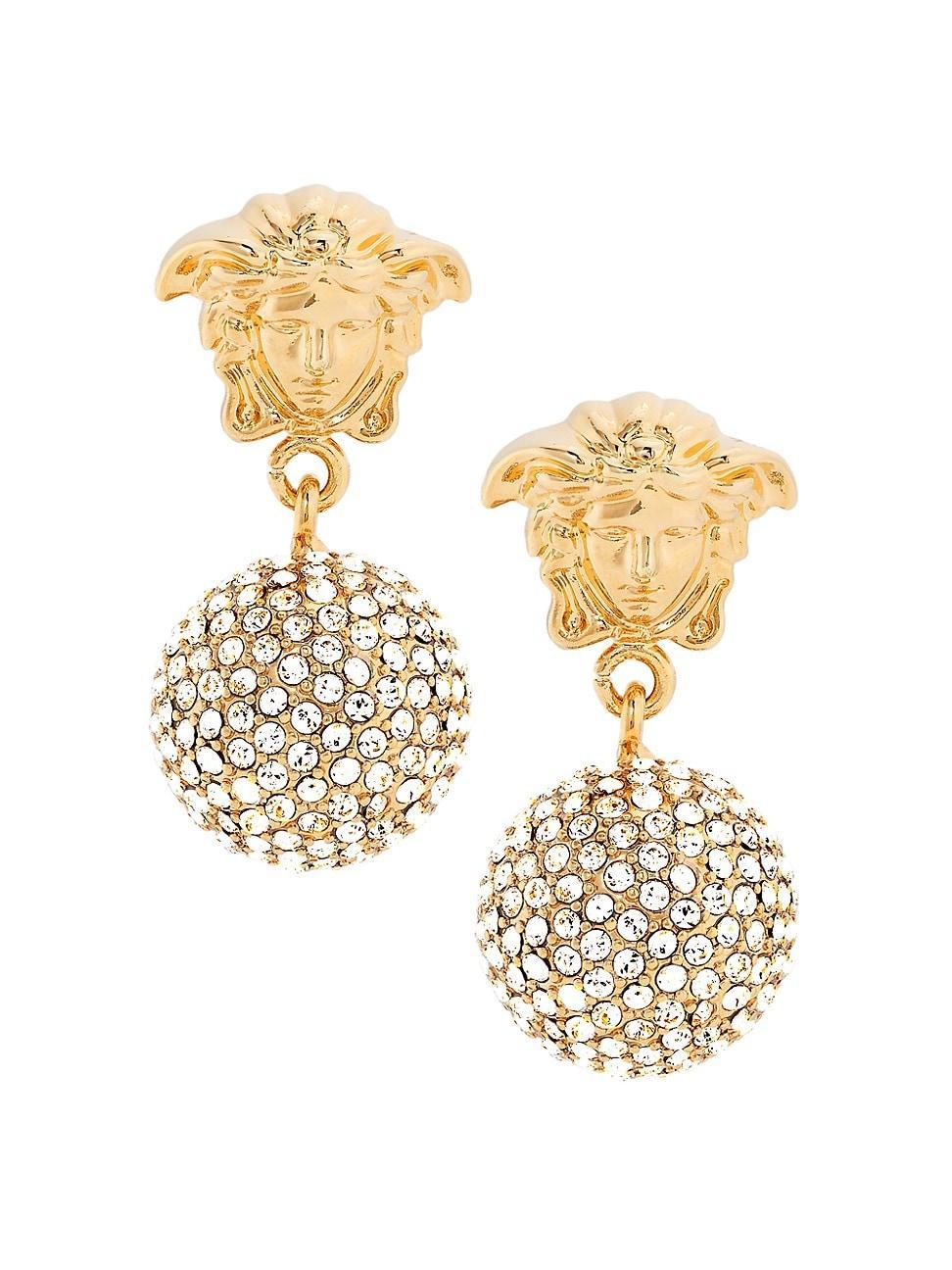 Womens Goldtone & Strass Crystal Medusa Drop Earrings Product Image