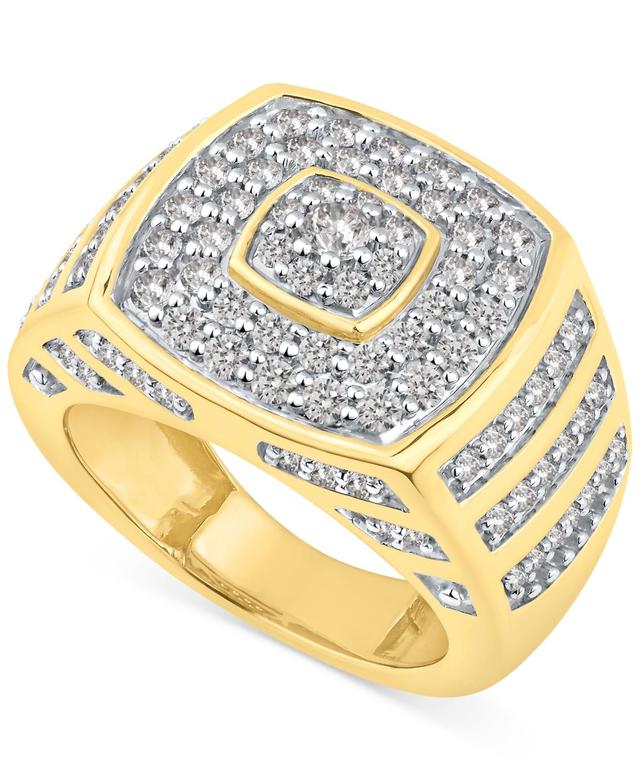 Mens Diamond Multi-Cluster Statement Ring (2 ct. t.w.) in 10k Gold Product Image