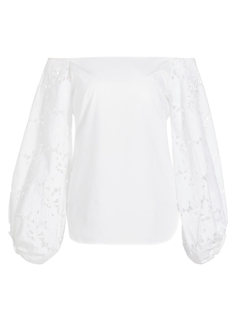 Womens Stephanie Cotton-Blend Off-The-Shoulder Blouse Product Image