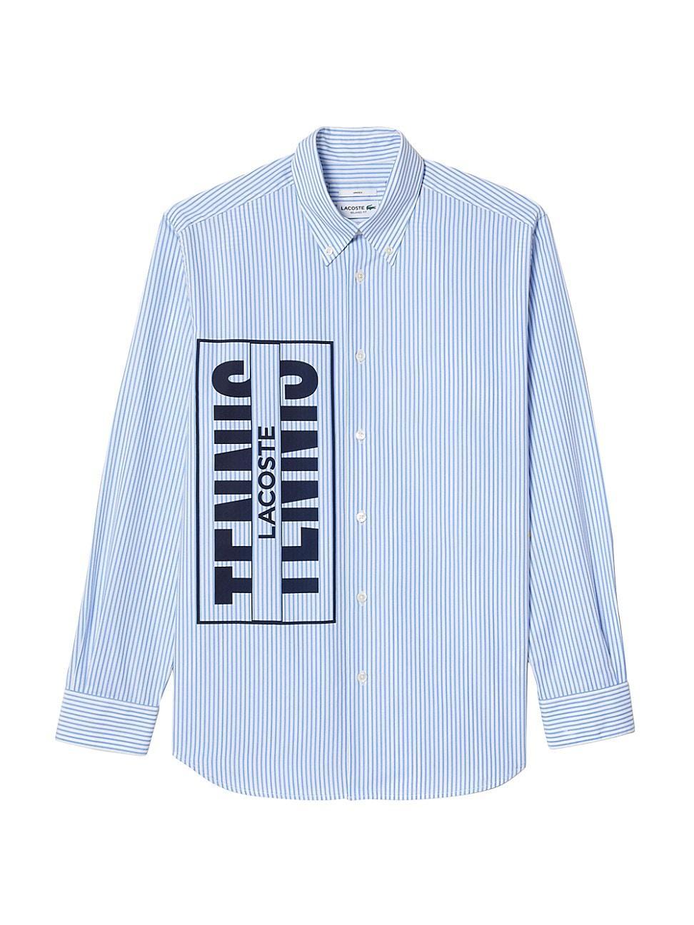 Mens Logo Striped Cotton Shirt Product Image