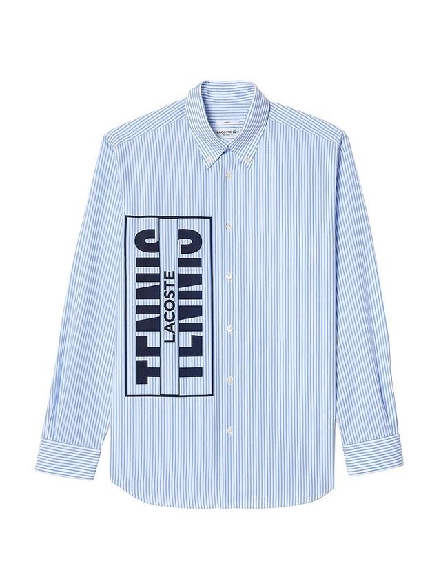 Mens Logo Striped Cotton Shirt Product Image