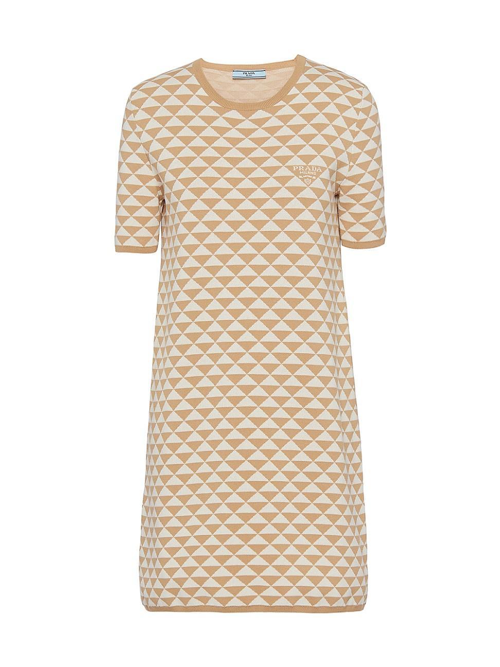 Womens Jacquard Cotton Crewneck Dress product image