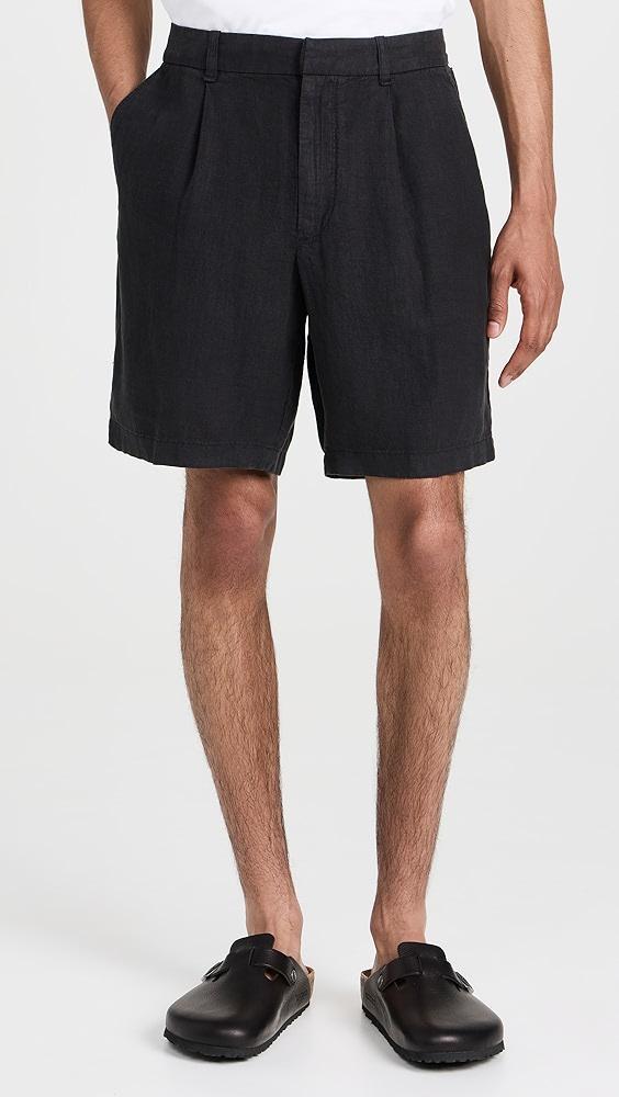 rag & bone Elliot Linen Pleated Shorts 7" | Shopbop Product Image