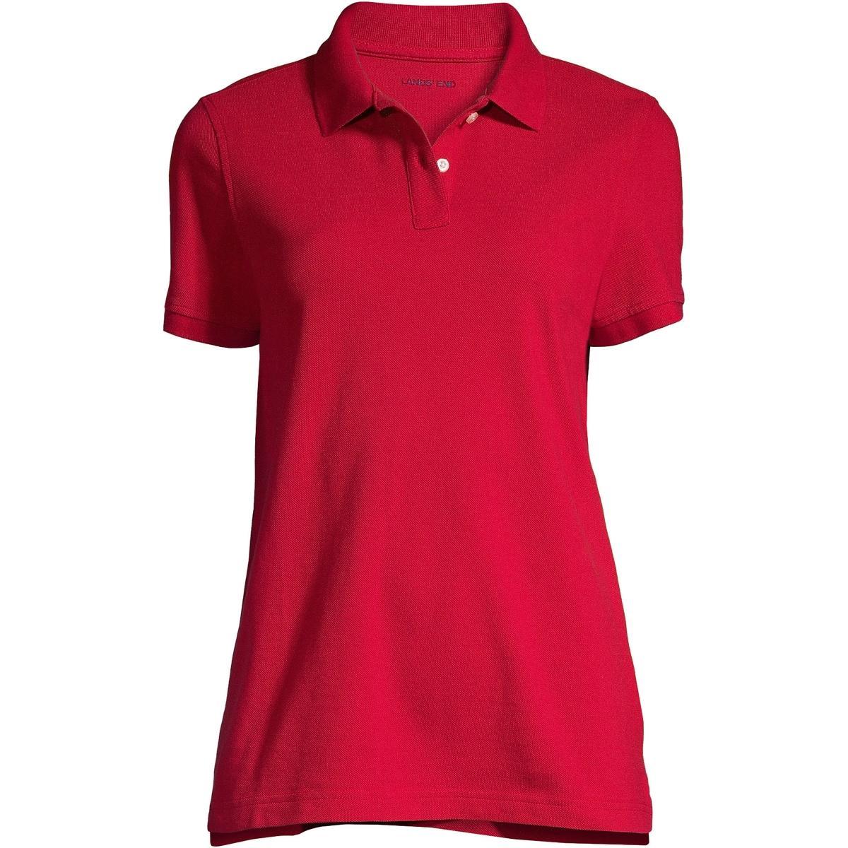 Lands End School Uniform Womens Tall Short Sleeve Mesh Polo Shirt Product Image