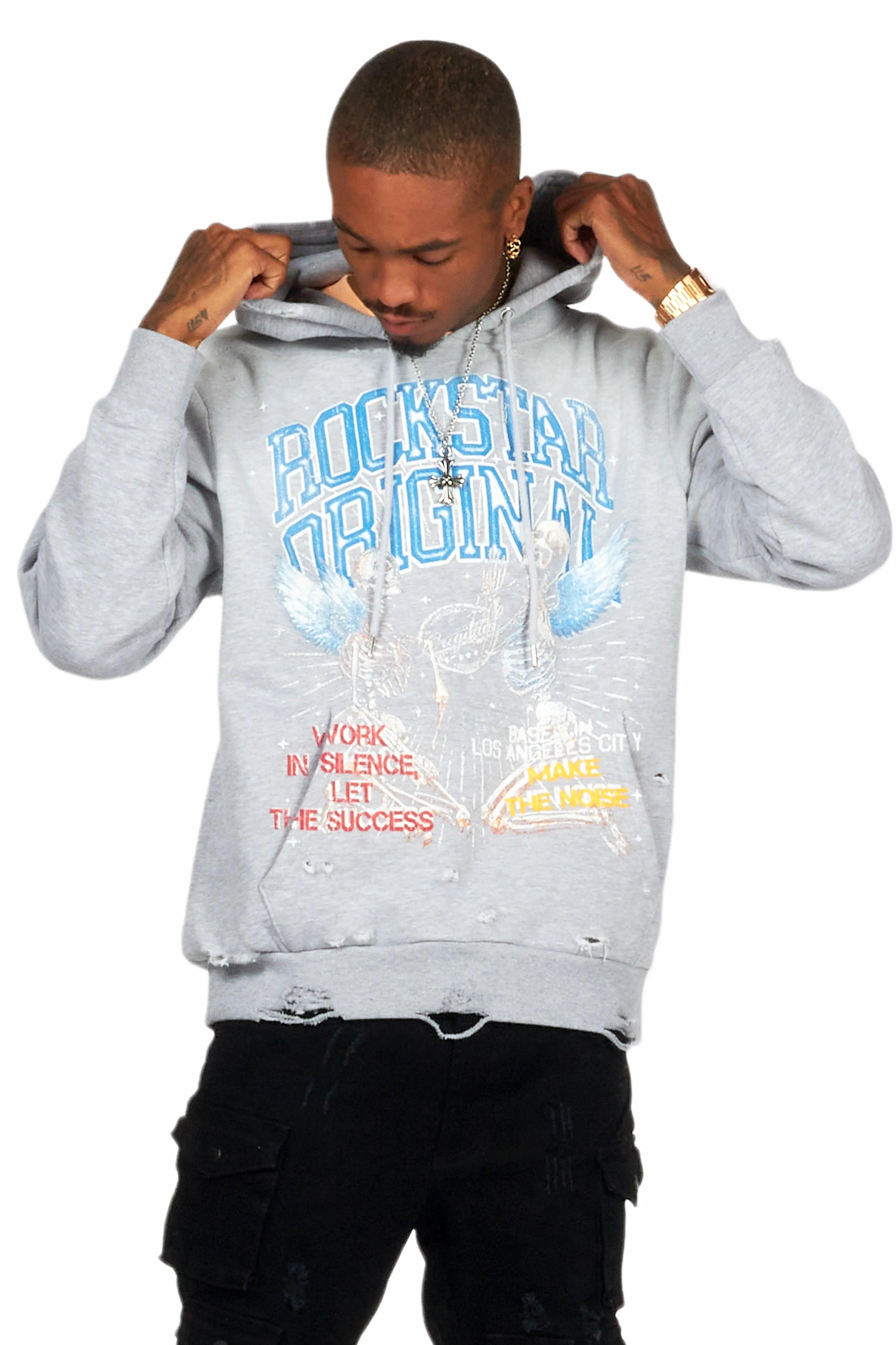 Chloe Heather Grey Graphic Hoodie Male Product Image