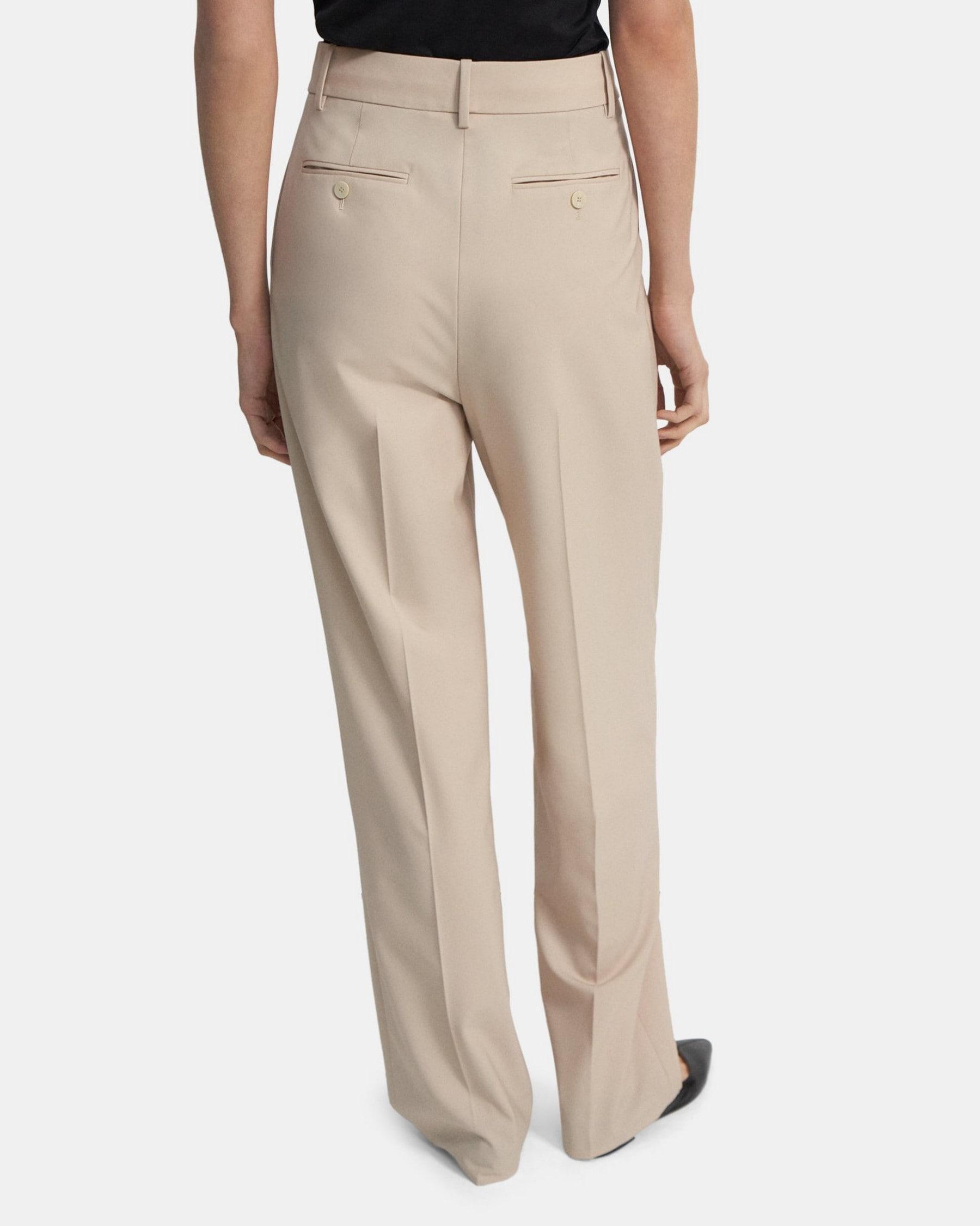 Pleated Wide-Leg Pant in Stretch Wool Product Image