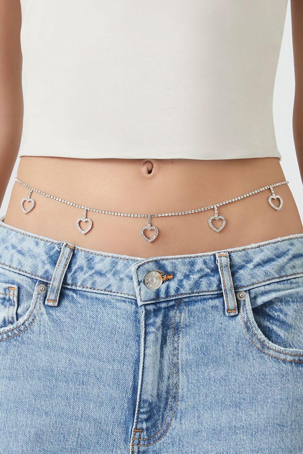 Rhinestone Heart Belly Chain | Forever 21 Product Image