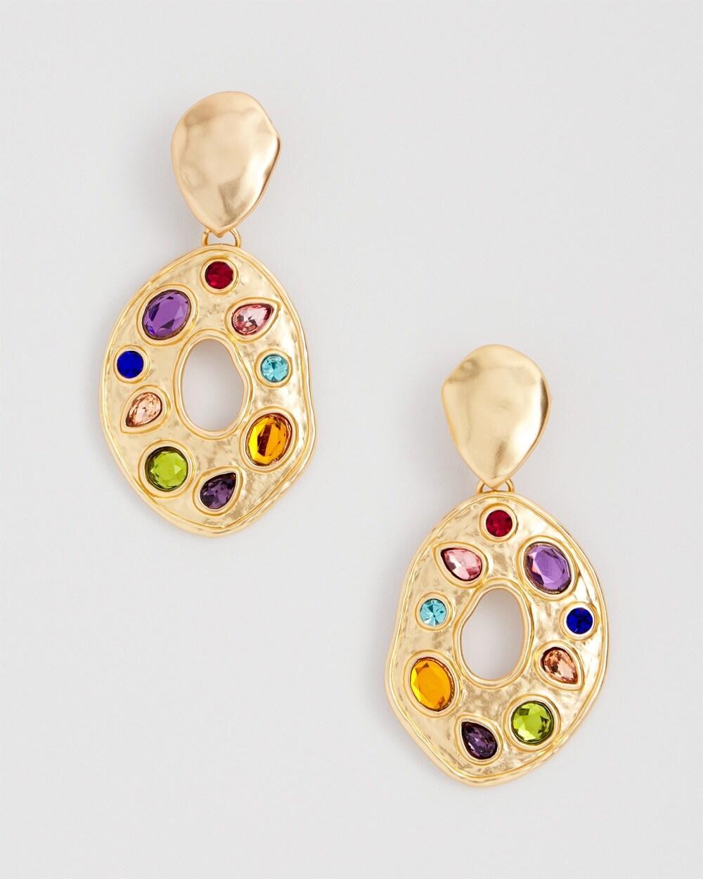 Multicolor Clip On Drop Earrings Product Image