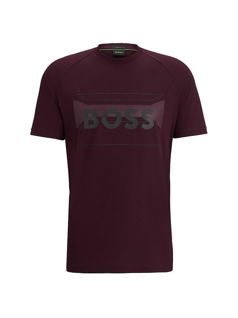 Mens Porsche x BOSS Mercerized-Cotton T-Shirt with Check Jacquard Product Image