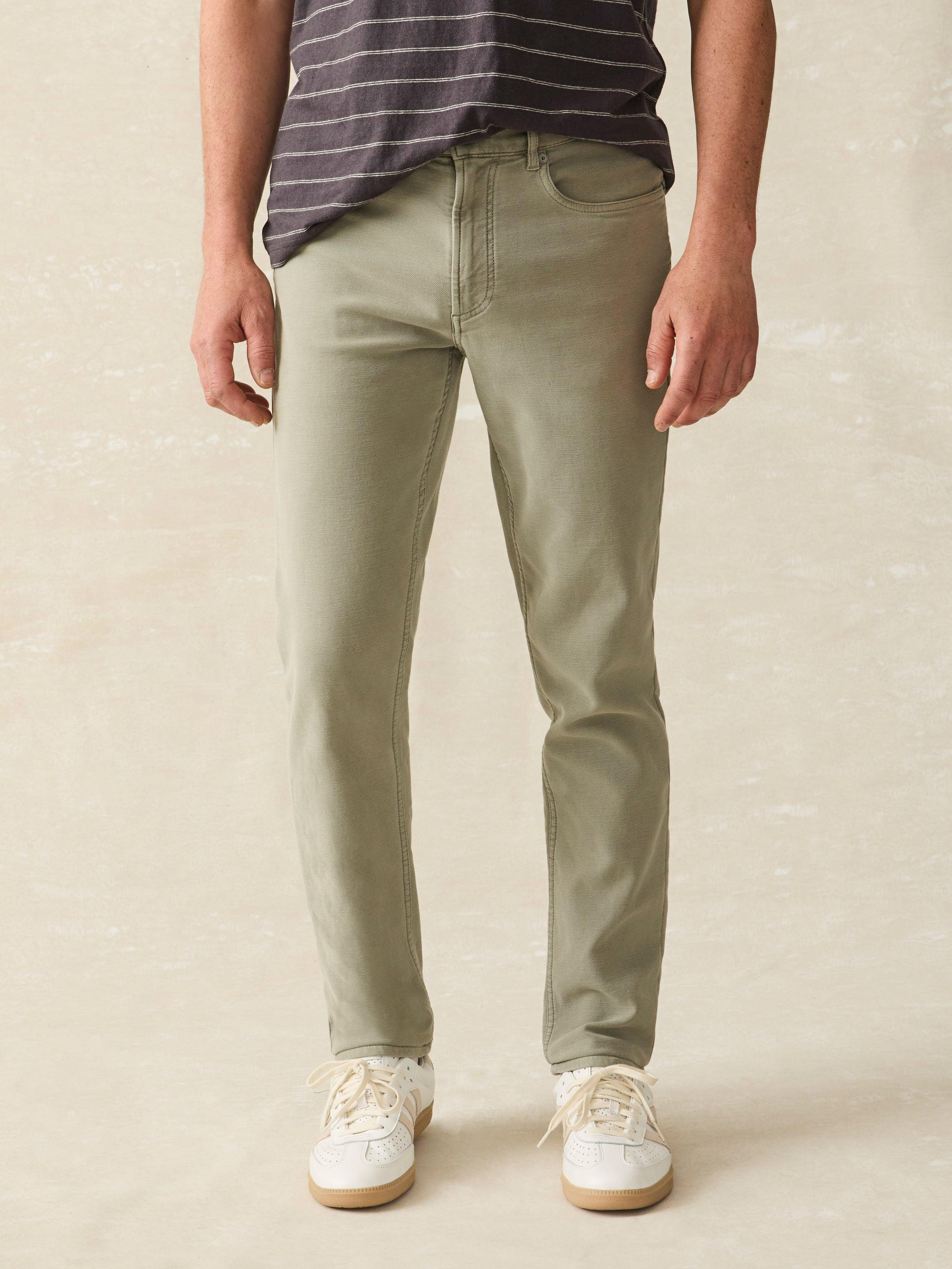 Stretch Terry 5-Pocket Pant - Faded Olive Male Product Image