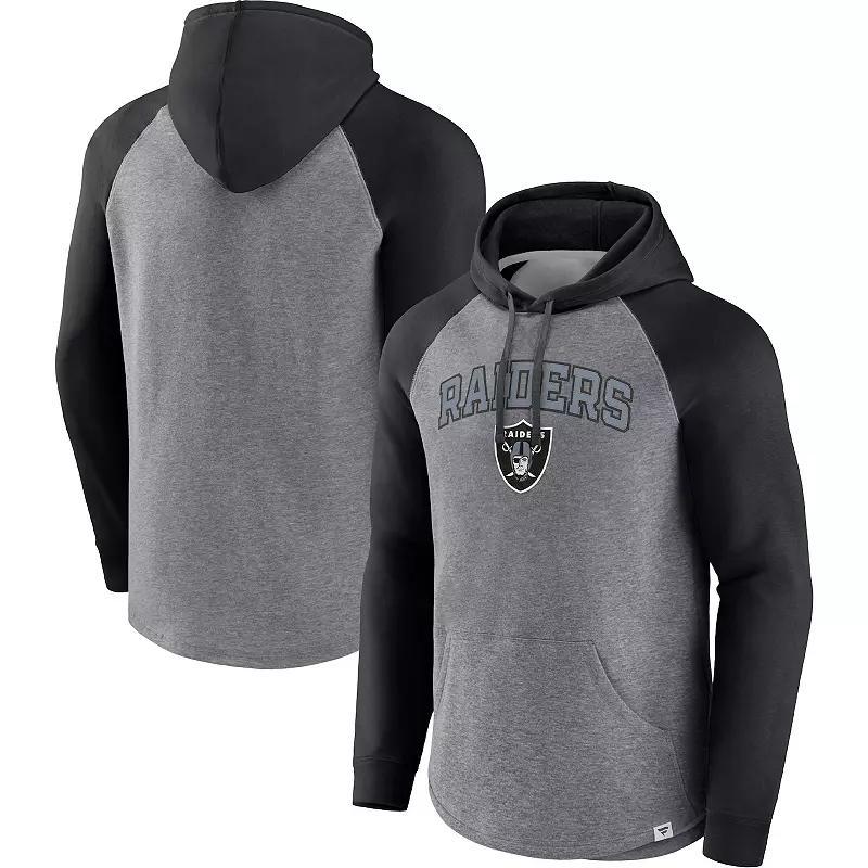 Mens Fanatics Branded Heathered Gray/Navy Chicago Bears By Design Raglan Pullover Hoodie BRS Grey Product Image