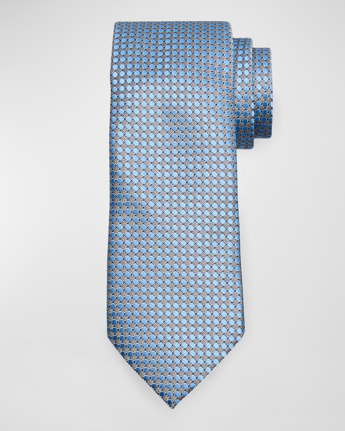 Mens Mulberry Silk Geometric Dots Tie Product Image