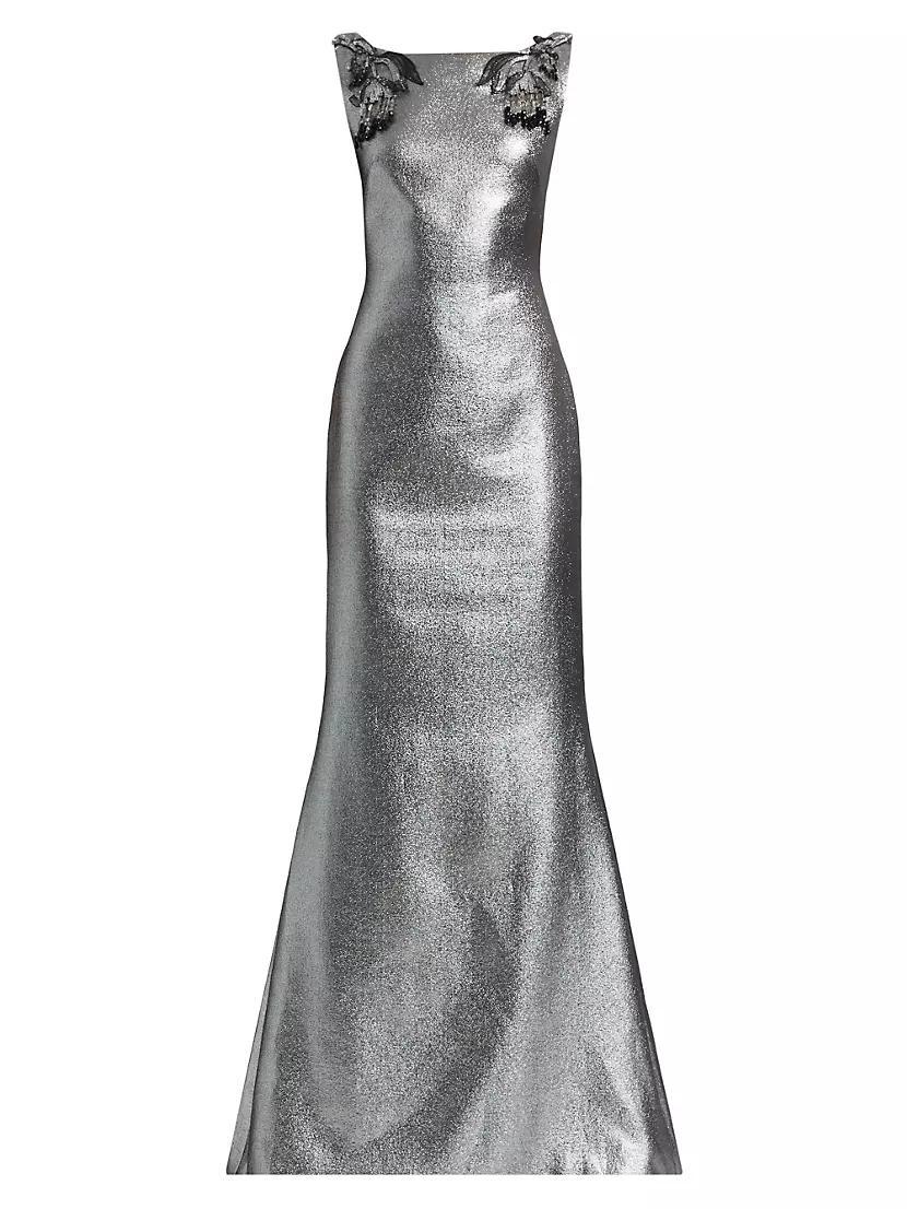 Sabina Metallic-Lamé Sleeveless Gown Product Image