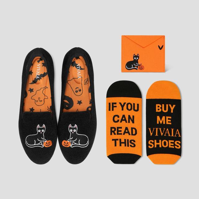 Halloween Limited Edition Round-Toe Embroidered Loafers (Audrey) Product Image