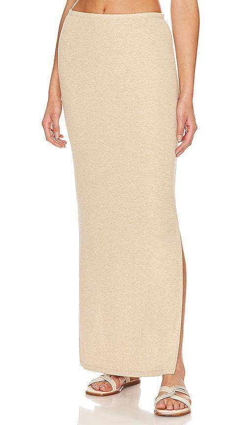 LNA Steph Rib Skirt in Tan. Product Image