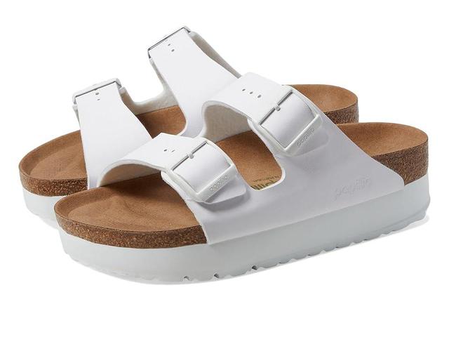 Birkenstock Womens Arizona Platform Flex - Shoes White/Brown Product Image