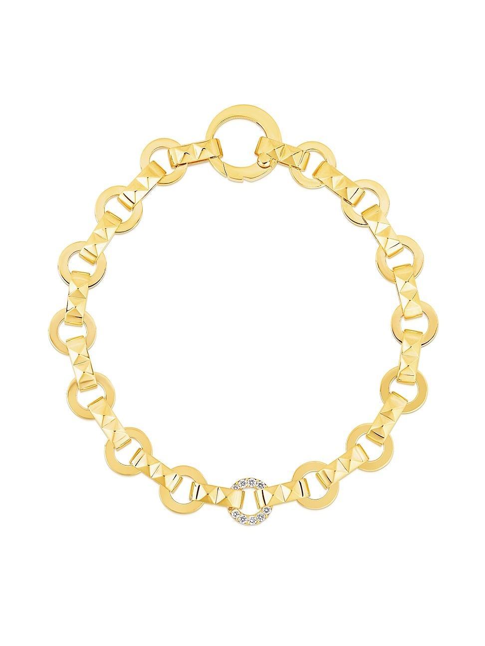 Womens Obelisco 18K Yellow Gold & Diamond Bracelet Product Image