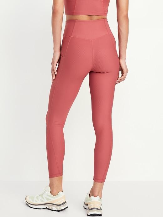 High-Waisted PowerSoft Ribbed Leggings Product Image