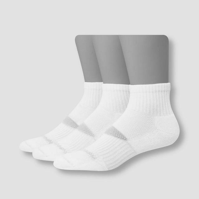 Mens Hanes Premium Performance Power Cool Ankle Socks 3pk - White 6-12 Product Image