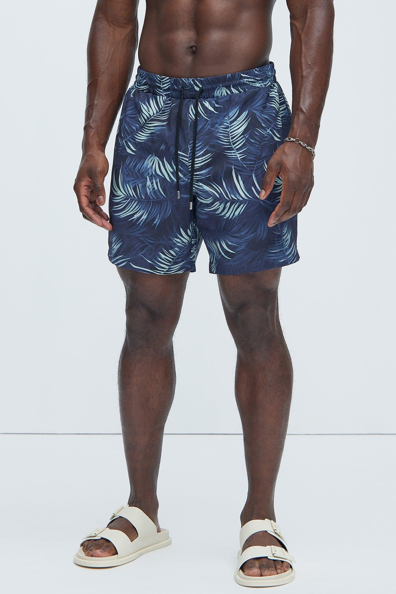 Kirk Palm Swim Trunks - Black/combo Product Image