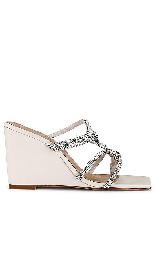 Schutz Lauryn Wedge Sandal in Beige. Size 6, 7.5. Product Image