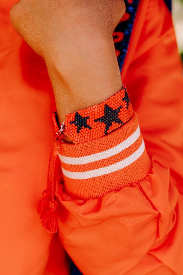 Winners Only Beaded Bracelet In Orange/Navy Product Image