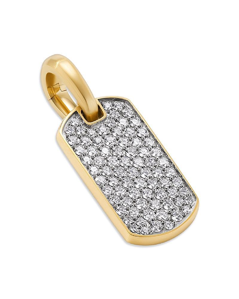 Mens Chevron Tag Enhancer with Diamonds in 18K Gold, 21mm Product Image