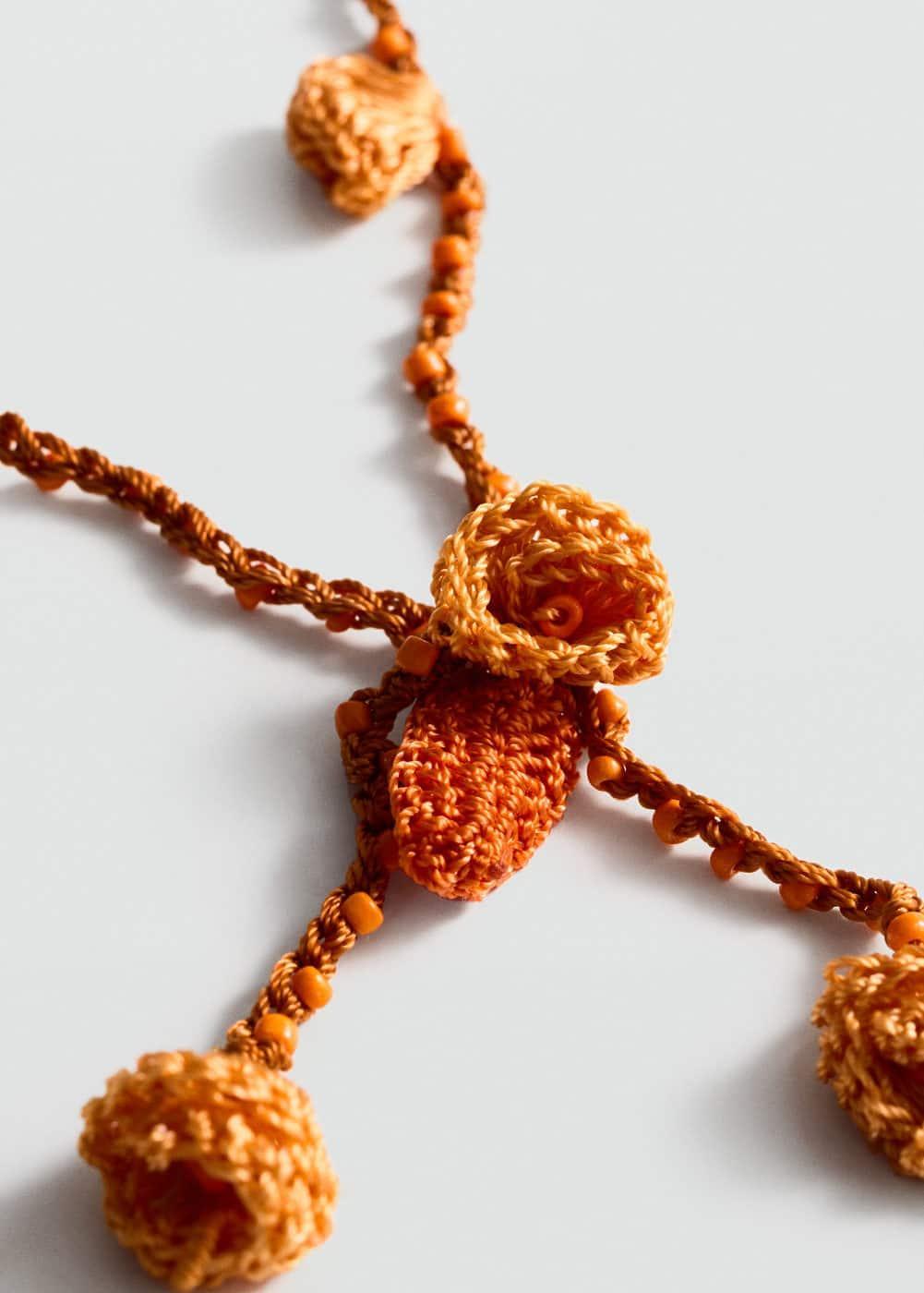 Crochet bead necklace - Women | MANGO USA Product Image