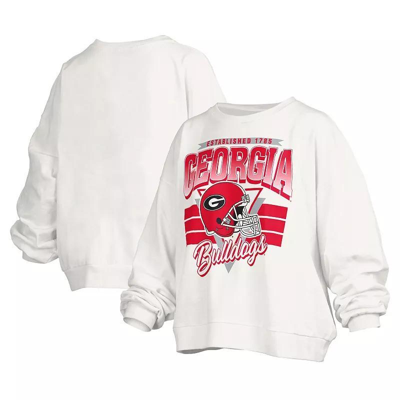 Womens Pressbox Georgia Bulldogs Janice Retro Logo Oversized Pullover Sweatshirt product image