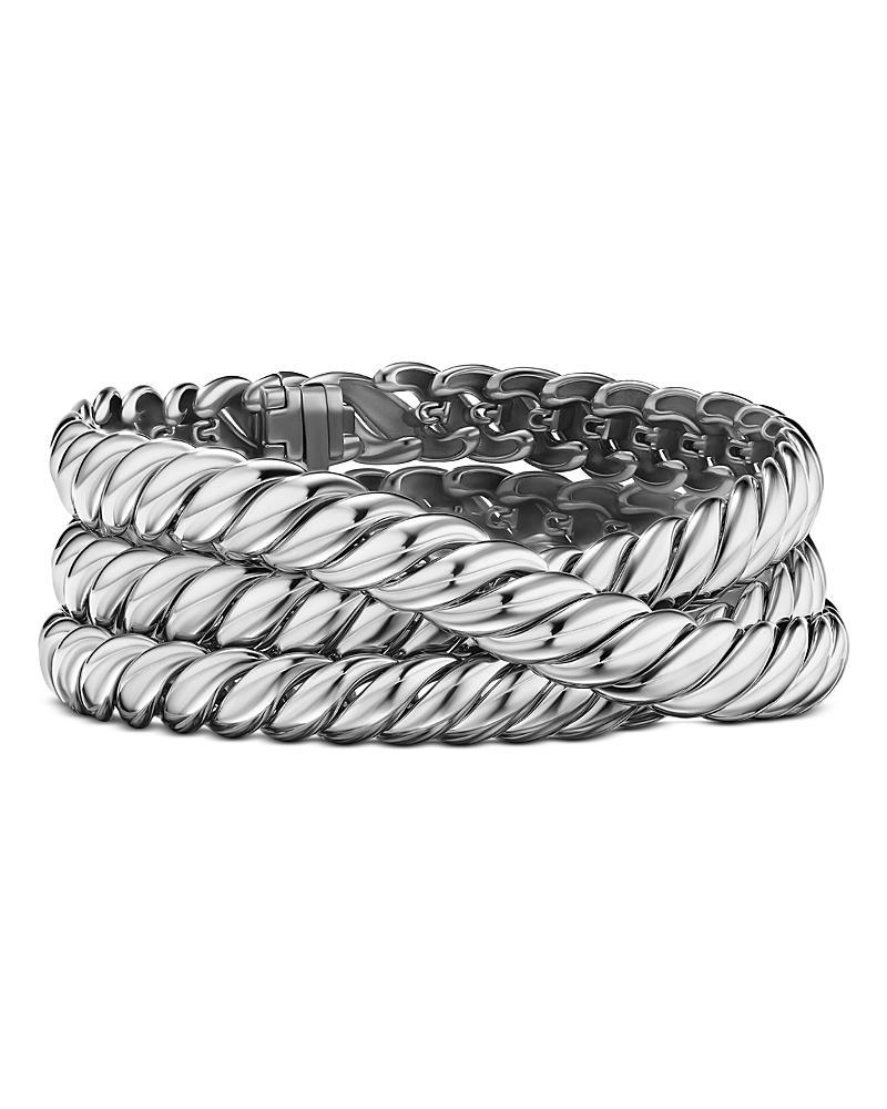 David Yurman Sterling Silver Sculpted Cable Link Wrap Bracelet Product Image