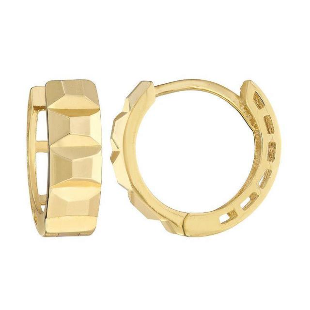 10k Gold Geometric Ladder Hoop Earrings, Womens Product Image