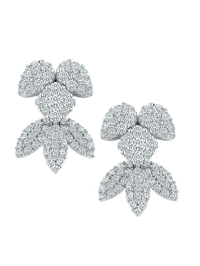 Womens Snowflake 18K White Gold & Diamond Earrings Product Image