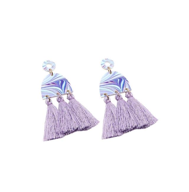 Sohi Womens Tassel Drop Earrings Product Image