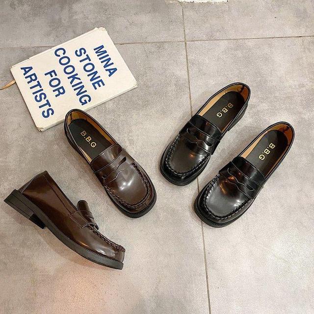 Faux Leather Penny Loafers Product Image