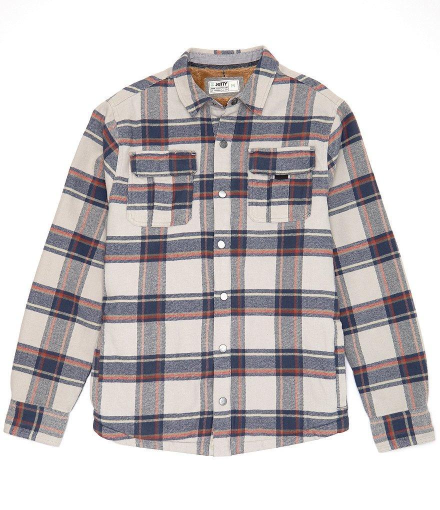 JETTY Plaid Sherpa Long Sleeve Shirt Jacket Product Image