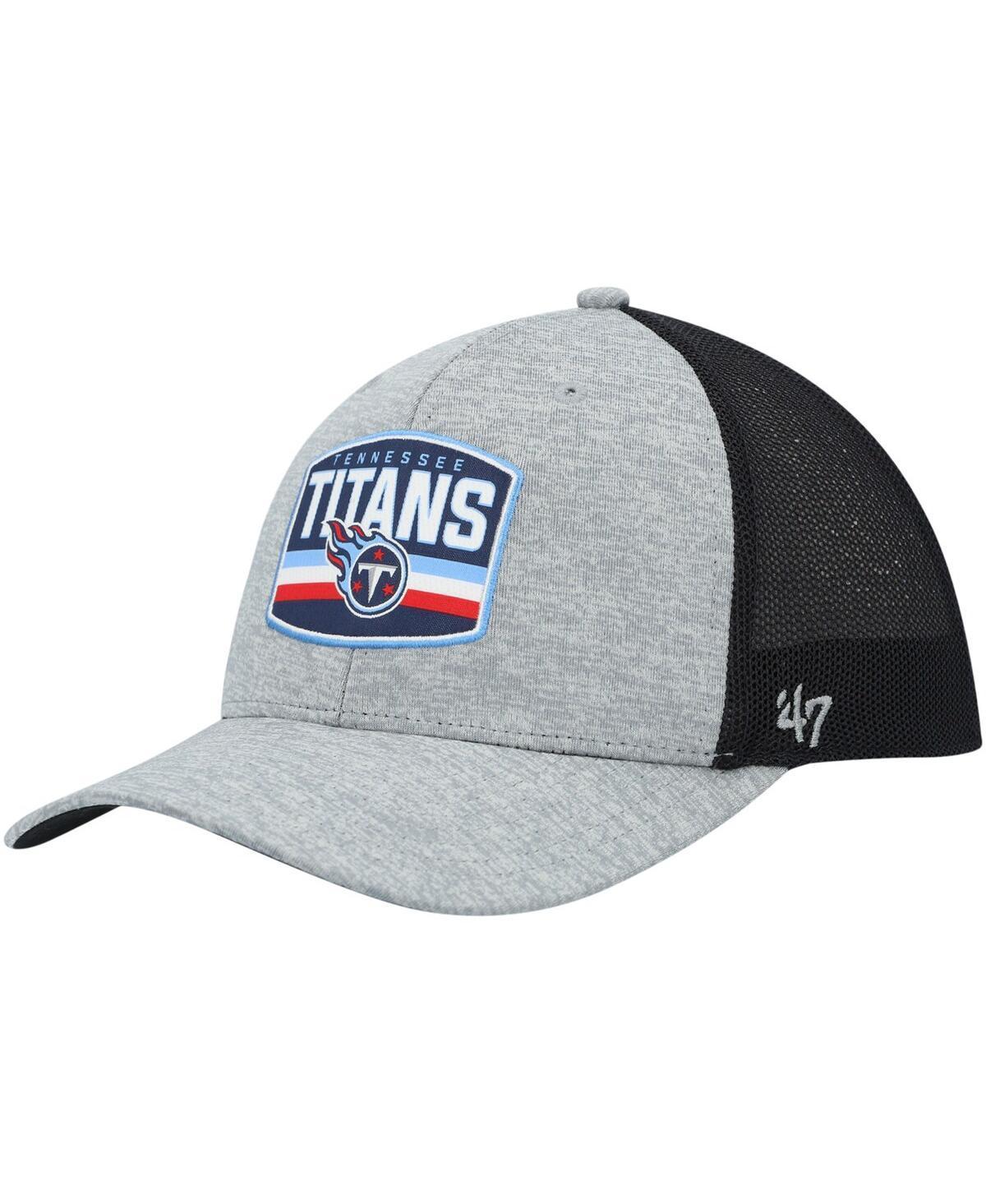 Mens 47 Brand Heathered Gray and Navy Tennessee Titans Motivator Flex Hat - Heathered Gray Product Image