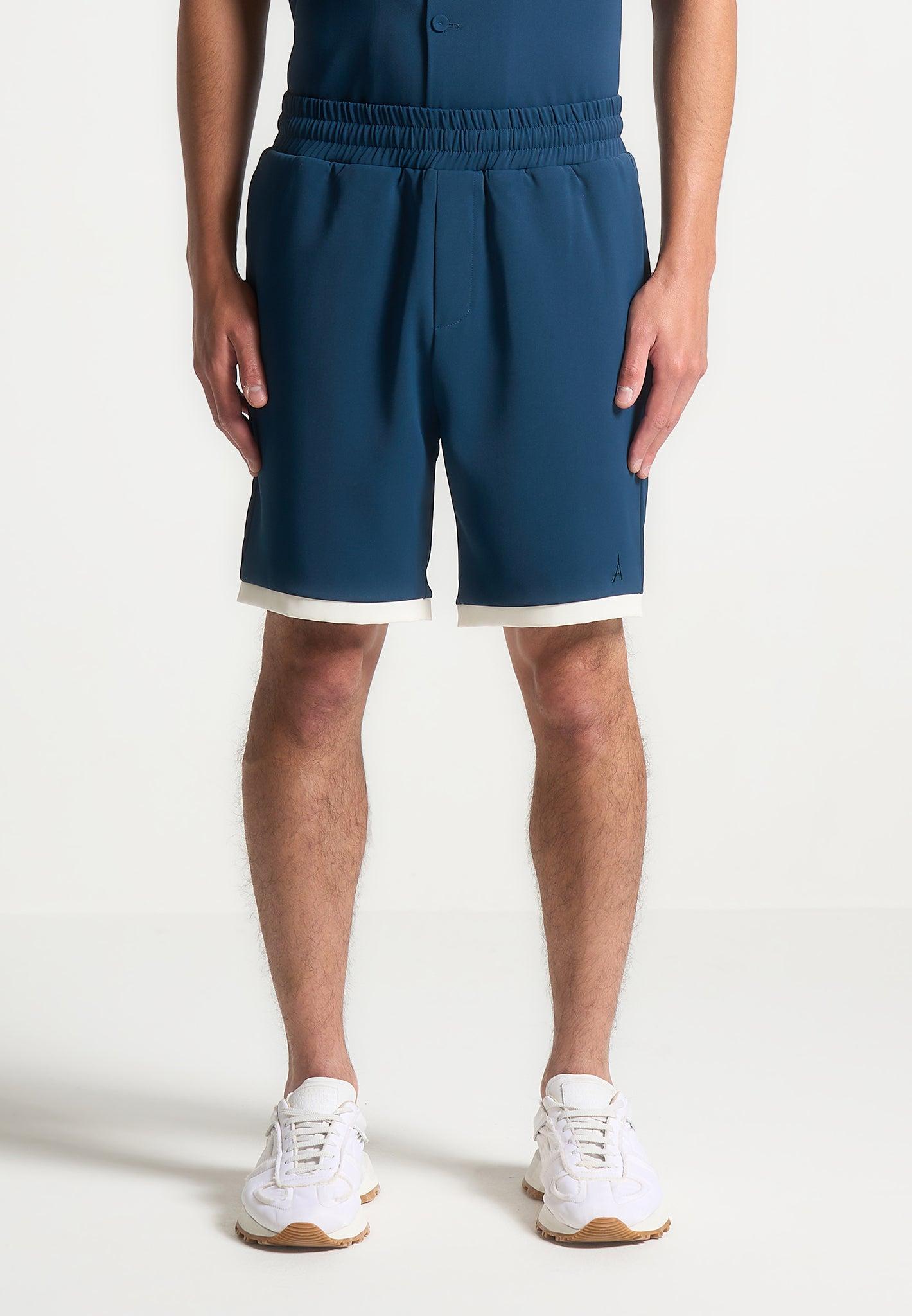 Colour Block Shorts - Navy/Cream Male Product Image