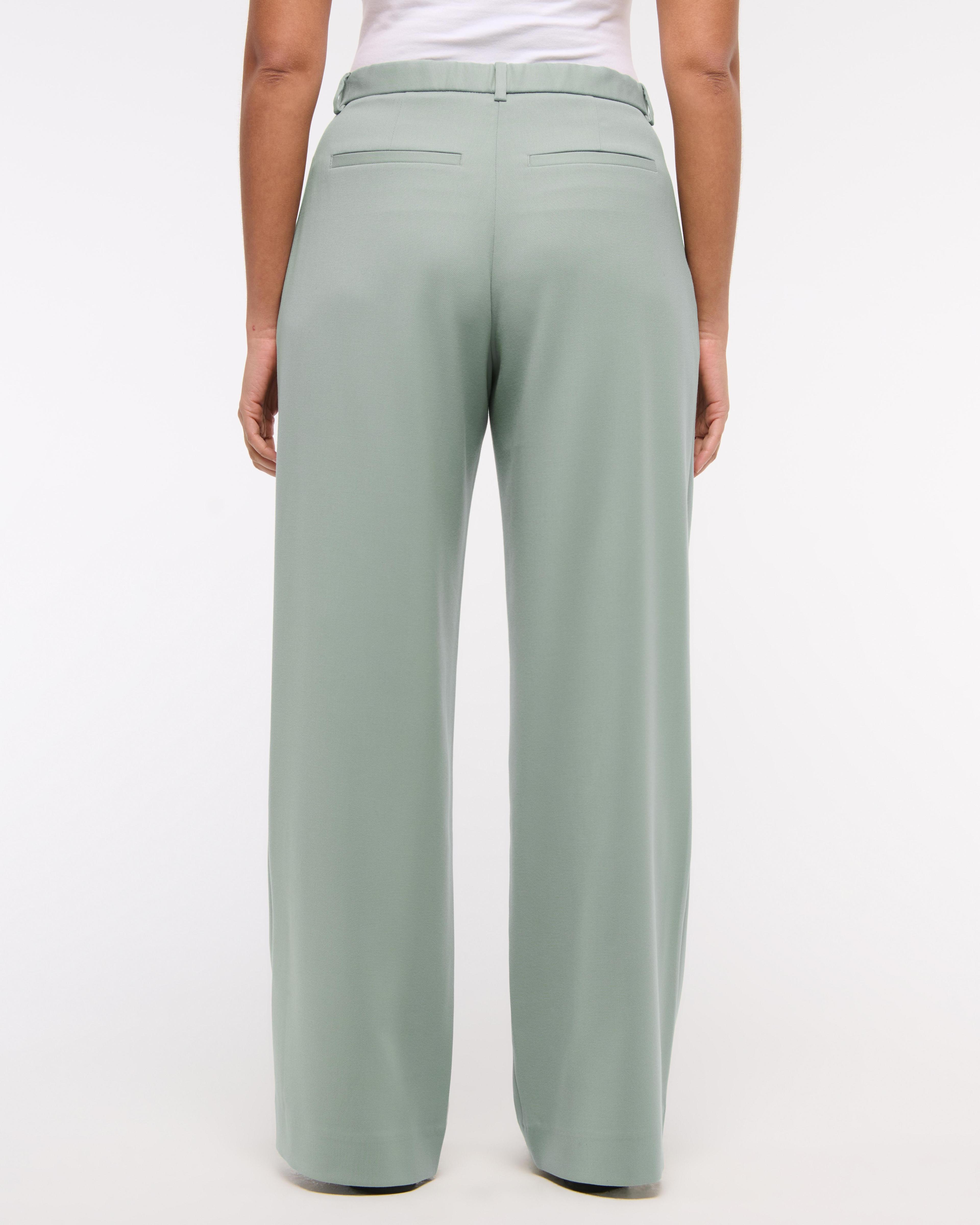 Curve Love A&F Sloane Low Rise Tailored Wide Leg Pant Product Image