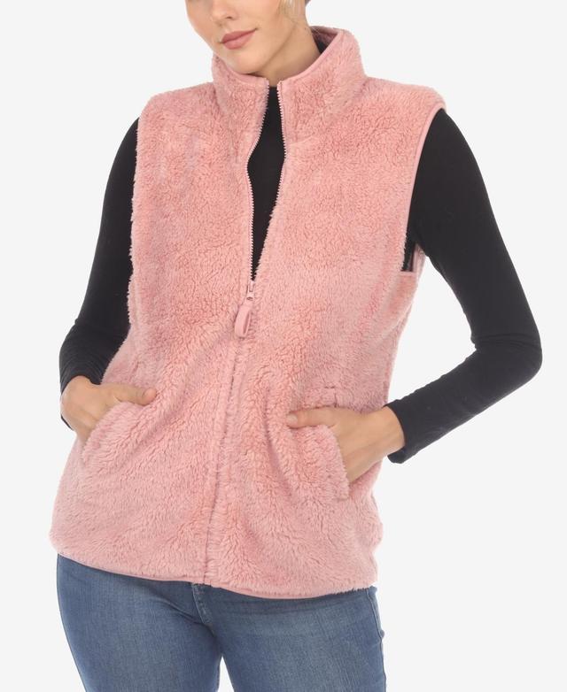 White Mark Womens Zip Up Sherpa Vest Product Image