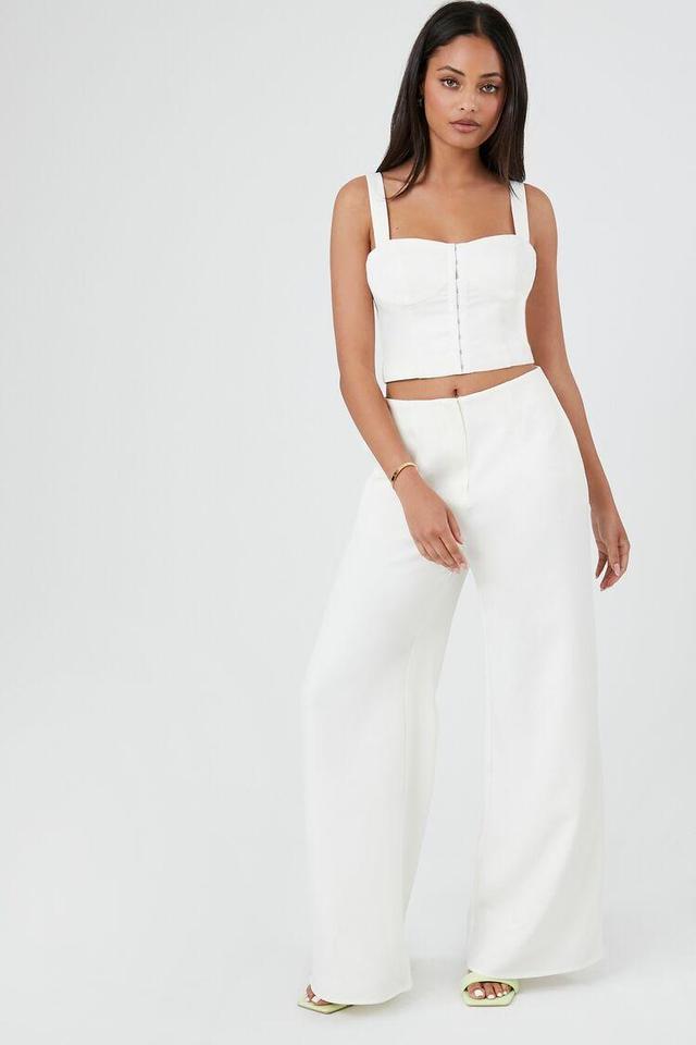 Twill Hook-and-Bar Wide-Leg Pants | Forever 21 Product Image