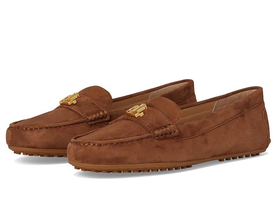 Lauren Ralph Lauren Barnsbury Suede Loafer (Tobacco) Women's Flat Shoes Product Image