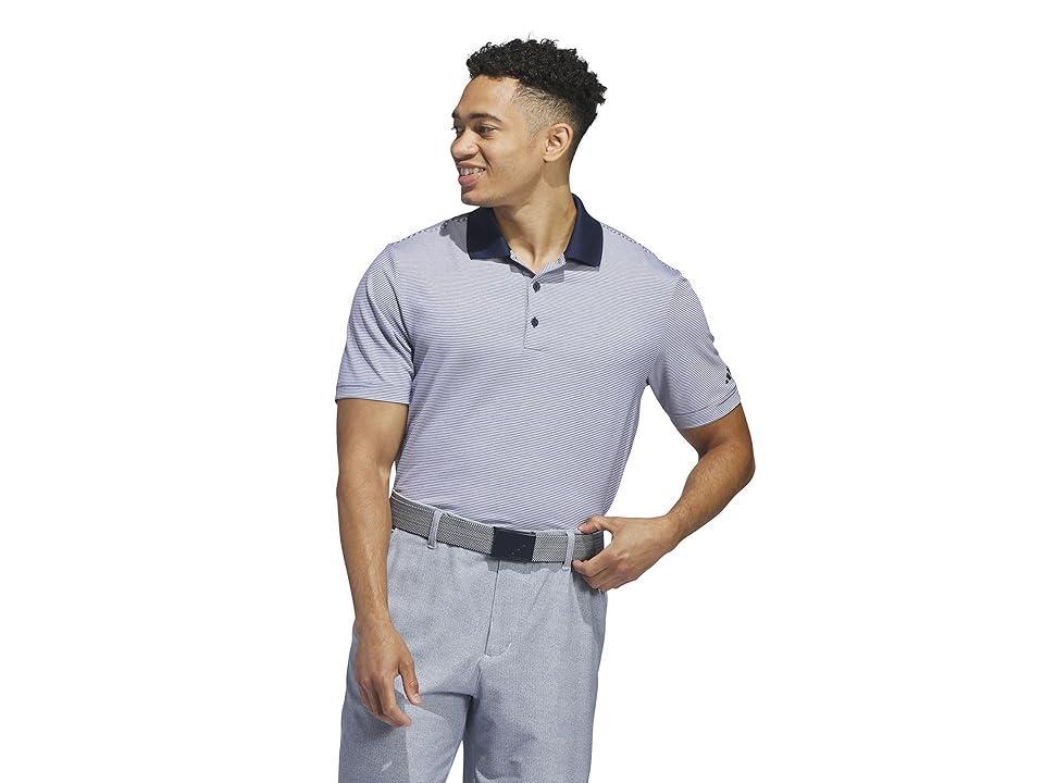 adidas Golf Ottoman Short Sleeve Polo (White/Collegiate Navy) Men's Clothing Product Image