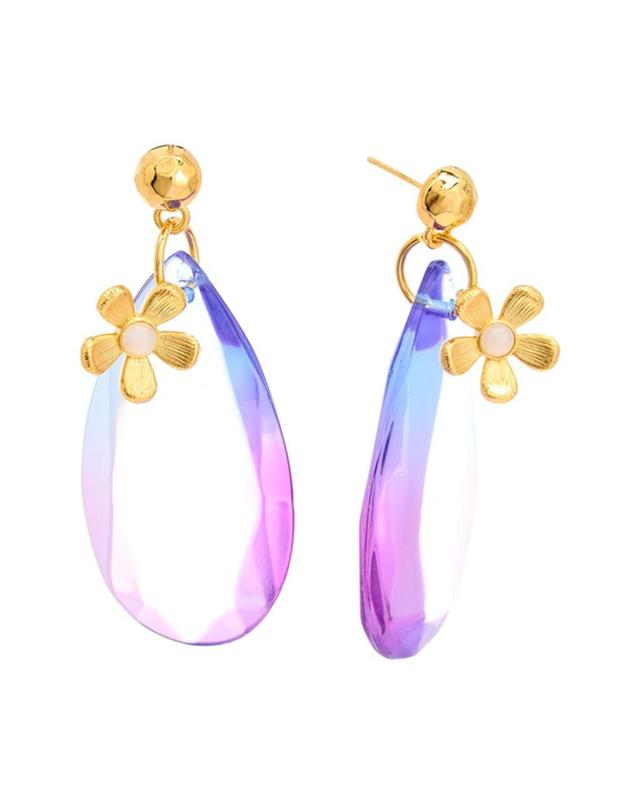 Flower Earrings In Pink Product Image