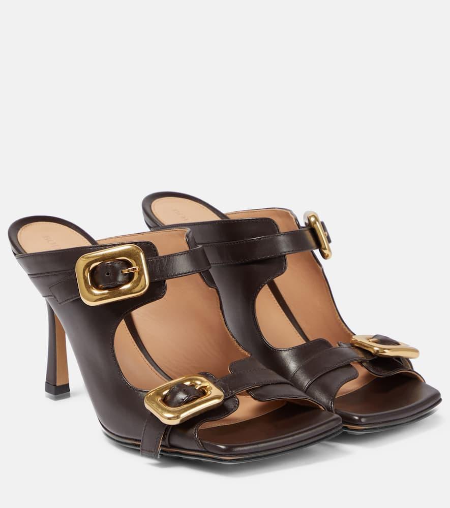 BOTTEGA VENETA Leather Mules In Brown Product Image