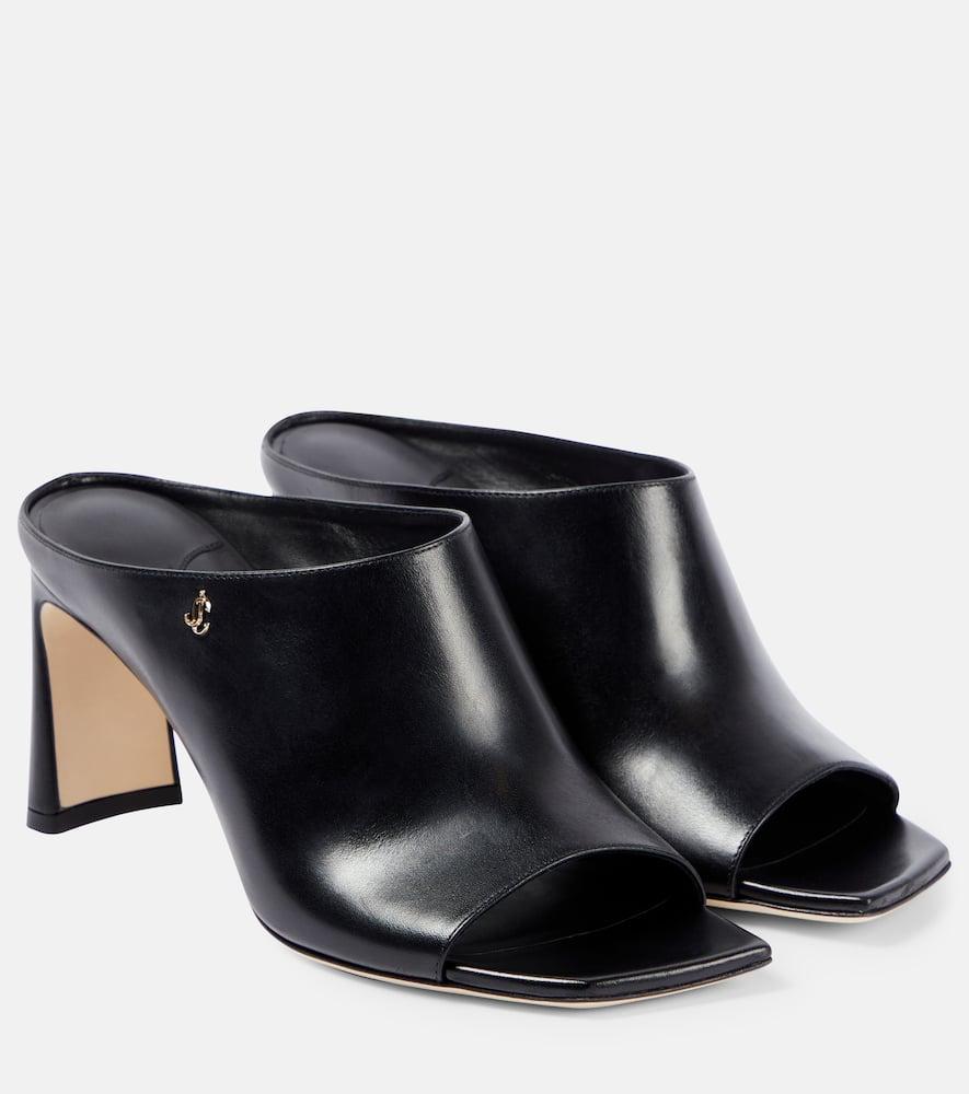 Kinley 75 Leather Mules In Schwarz Product Image