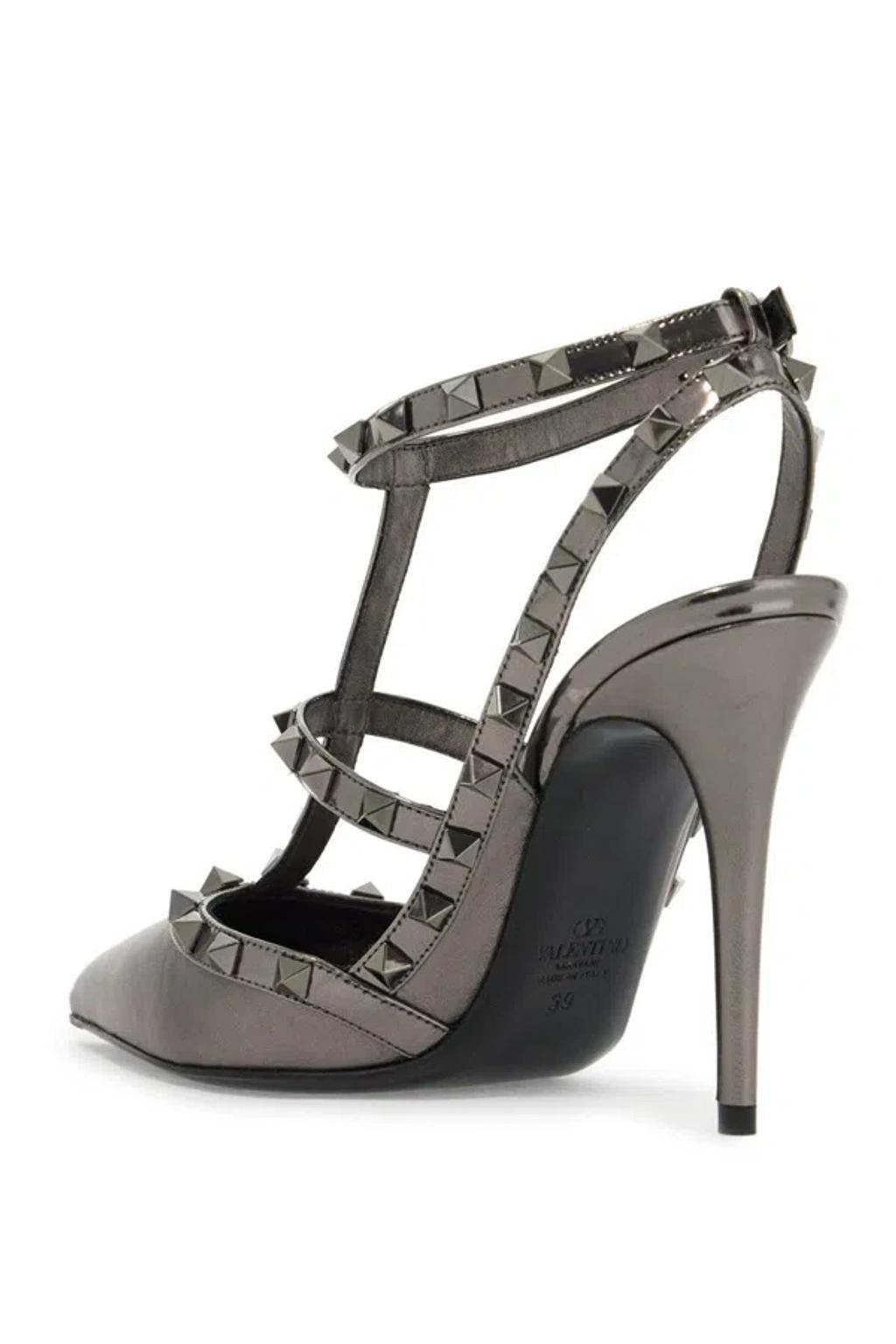 VALENTINO GARAVANI 100mm Rockstud Pumps In Gray Product Image